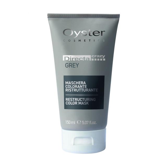 foto тонувальна маска для волосся oyster cosmetics directa crazy restructuring color mask grey, 150 мл