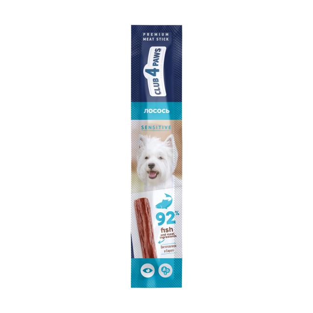 foto ласощі для собак club 4 paws premium м'ясна паличка для собак з чутливим травленням, лосось, 12 г
