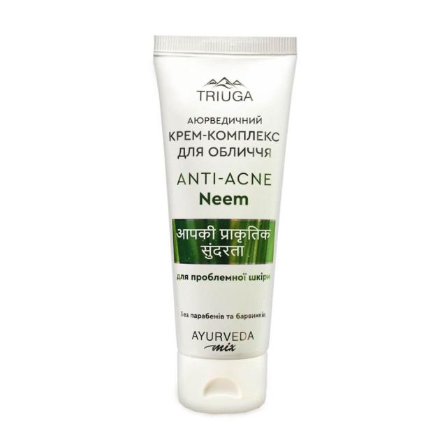 foto крем-комплекс для обличчя triuga anti-acne neem аюрведичний для проблемної шкіри 75 мл