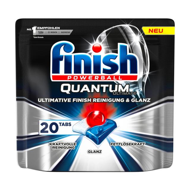 foto таблетки для миття посуду в посудомийній машині finish powerball quantum max, 20 шт