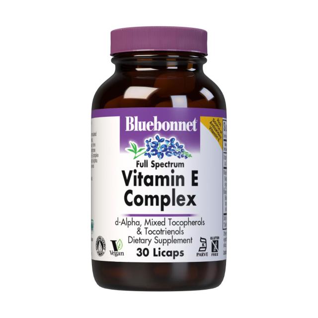 foto харчова добавка в капсулах bluebonnet nutrition vitamin e complex комплекс вітаміну e, 30 шт