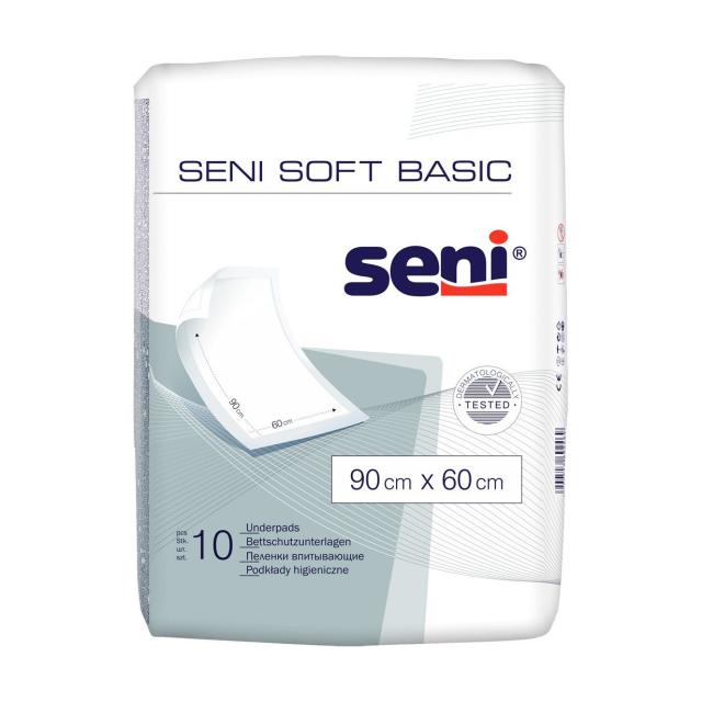 foto пелюшки гігієнічні seni soft basic 90*60 см, 10 шт