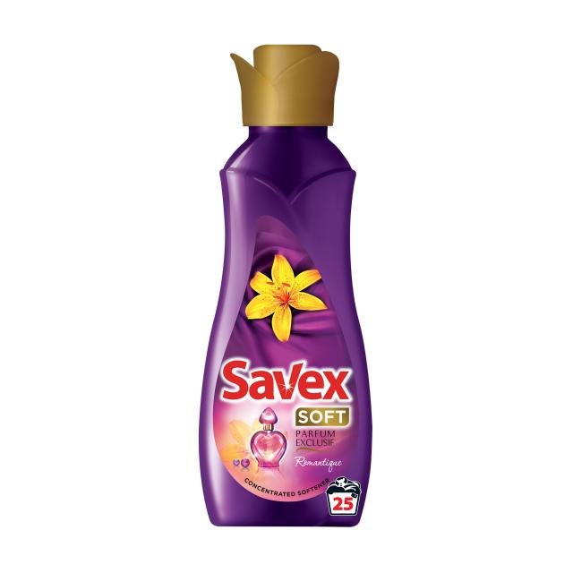 foto кондиціонер для білизни savex soft romantique parfum exclusif, 25 циклів прання, 900 мл