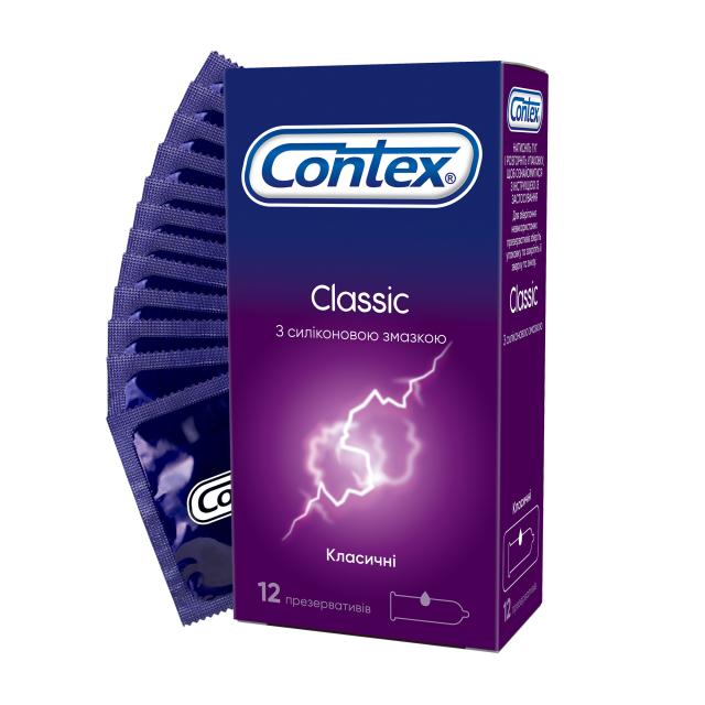 foto презервативи contex classic класичні з силіконовою смазкою, 12 шт