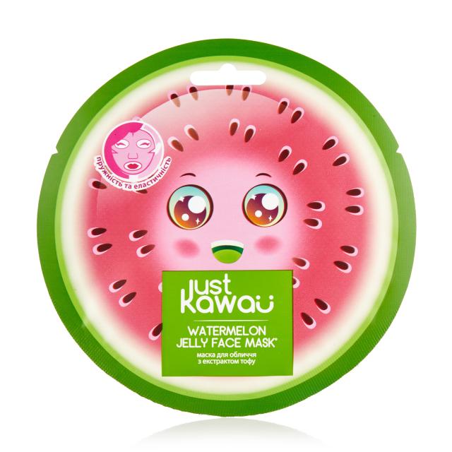 foto маска для обличчя just kawaii watermelon jelly з екстрактом тофу, пружність та еластичність, 25 г