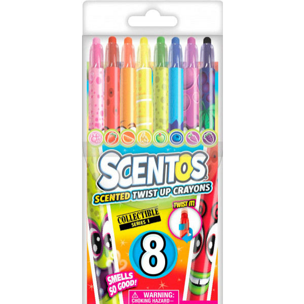 foto набір олівців scentos набір ароматних воскових олівців для малювання, 8 кольорів (41102)