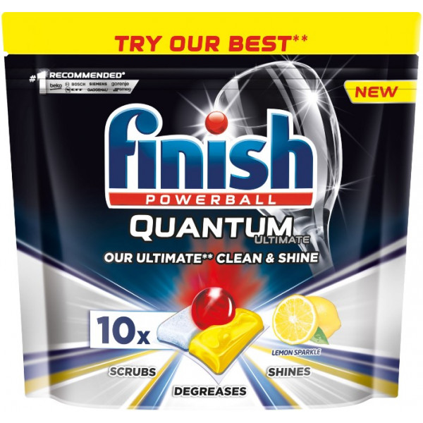 foto таблетка для посудомийної машини finish quantum ultimate lemon f10 таб