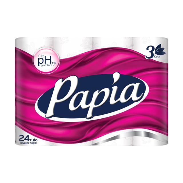 foto туалетний папір papia білий, 3-шаровий, 150 відривів, 24 шт
