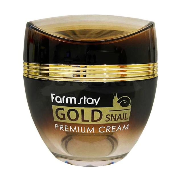 foto крем для обличчя farm stay gold snail premium cream з золотом та муцином равлика, 50 мл