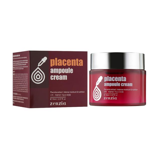 foto крем для обличчя zenzia placenta ampoule cream з плацентою, 70 мл