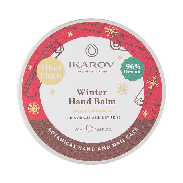 foto органічний зимовий бальзам для рук ikarov winter hand balm shea & cinnamon для нормальної та сухої шкіри, з олією ши та корицею, 60 мл