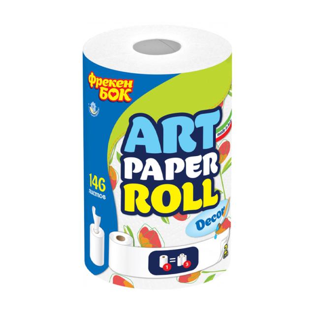 foto паперові рушники фрекен бок art paper roll 2-шарові, 146 відривів, 1 шт