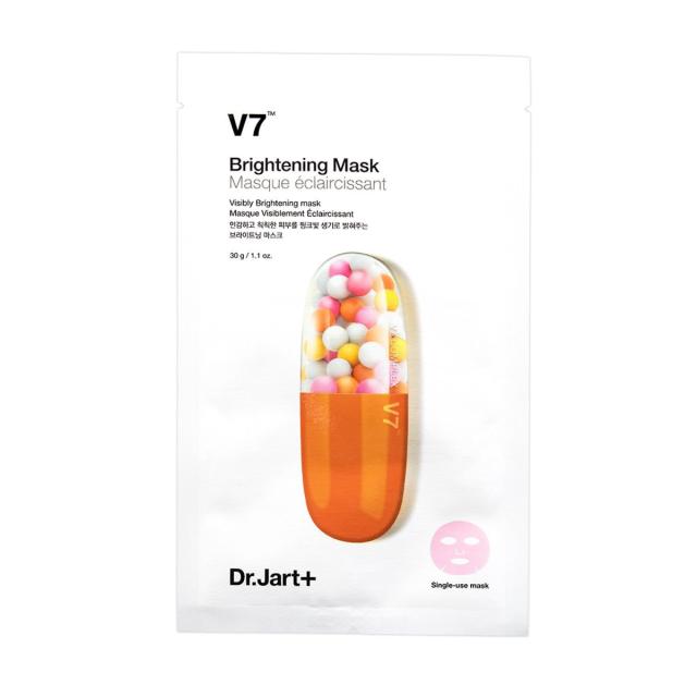 foto тканинна маска для обличчя dr. jart+ v7 brightening mask з вітамінним комплексом, 30 г