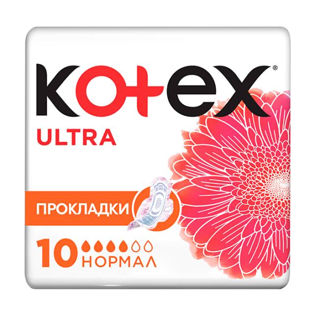 foto гігієнічні прокладки для критичних днів kotex ultra normal, 10 шт