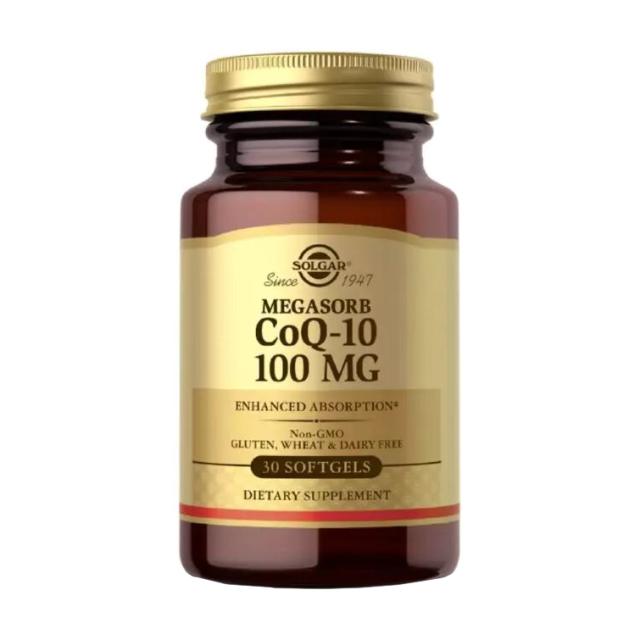 foto харчова добавка solgar коензим q-10 (megasorb coq-10) 100 мг, 30 шт