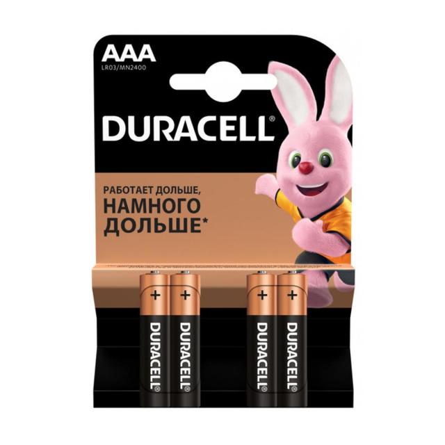 foto батарейки duracell basic aaa 1.5v lr03, 4 шт