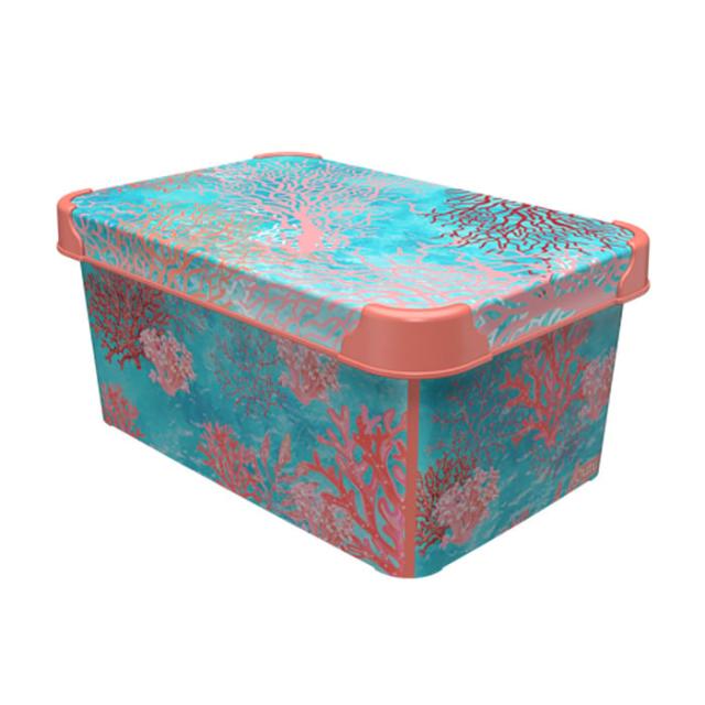 foto контейнер для зберігання з кришкою qutu style box сoral 13.5*19*28.5 см, 5 л