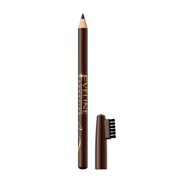 foto олівець для брів eveline eyebrow pencil soft brown, 1.4 г