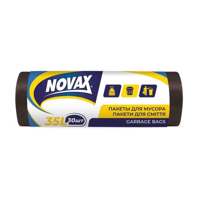 foto пакети для сміття novax чорні, 35 л, 30 шт