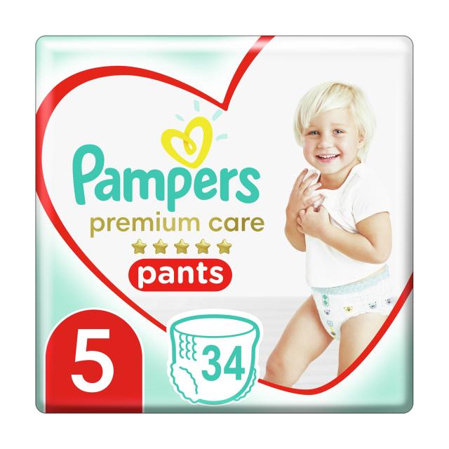 foto підгузки-трусики pampers premium care pants розмір 5 (12-17 кг), 34 шт