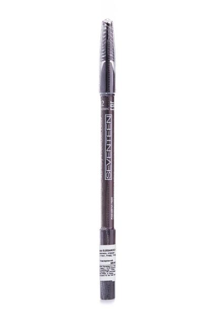 foto олівець для брів зі щіточкою seventeen brow elegance all day precision liner тон 02 dark brown, 1.8мл