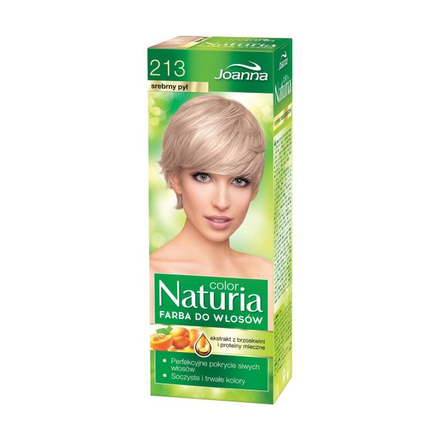 foto фарба для волосся joanna naturia permanent color cream 213 срібний пил, 100 мл