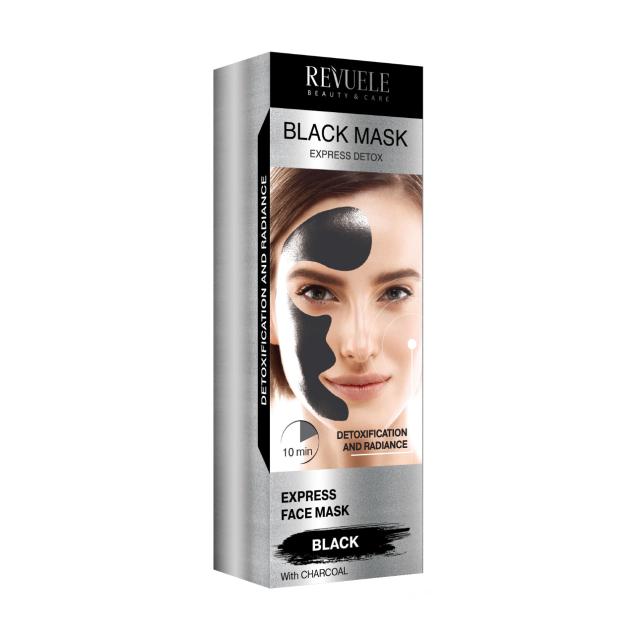 foto чорна маска для обличчя revuele black mask express detox експрес детокс, 80 мл
