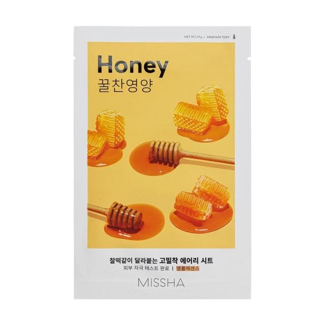 foto тканинна маска для обличчя missha airy fit sheet mask honey з екстрактом меду, 19 г