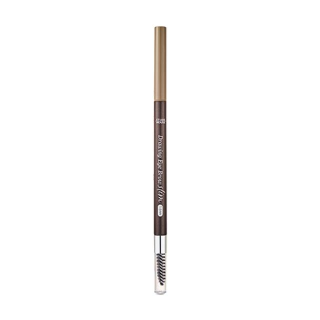 foto тонкий олівець для брів etude house drawing slim eyebrow зі щіточкою, 3 light brown, 0.05 г