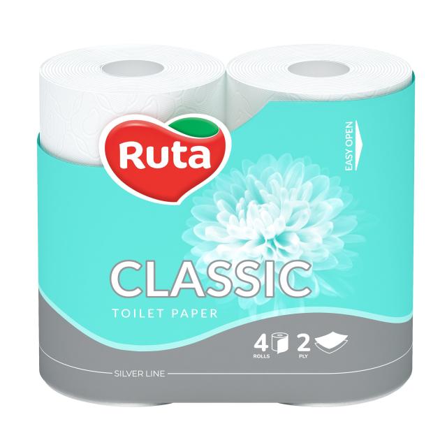 foto туалетний папір ruta classic білий 2-шаровий, 4 рулони