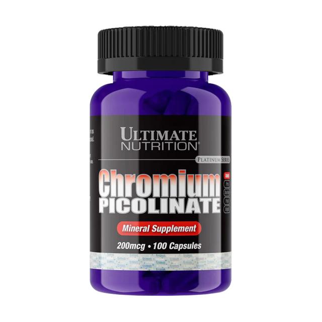 foto харчова добавка мінерали в капсулах ultimate nutrition chromium picolinate піколінат хрому, 100 шт