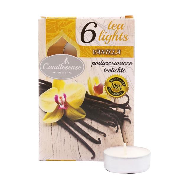 foto ароматична свічка-таблетка candlesense decor vanilla, 6 шт