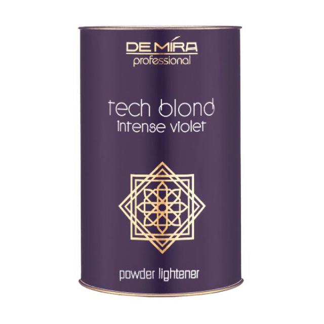 foto знебарвлювальна пудра demira professional tech blond intense violet powder з антижовтим ефектом, фіолетова, 40 г