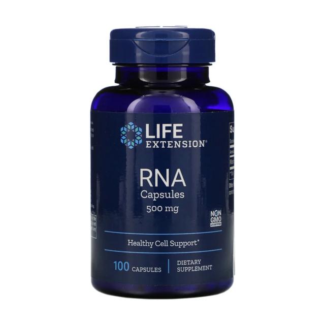 foto харчова добавка в капсулах life extension rna capsules рибонуклеїнова кислота 500 мг, 100 шт
