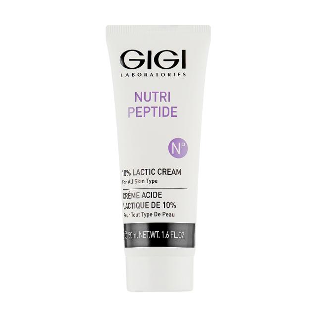 foto пептидний крем для обличчя gigi nutri-peptide 10% lactic cream для всіх типів шкіри обличчя, з 10% молочною кислотою, 50 мл