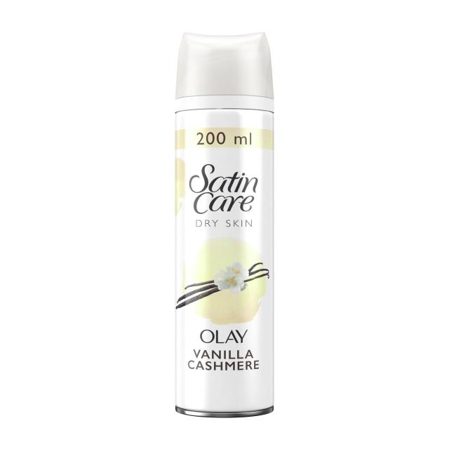 foto гель для гоління gillette satin care dry skin olay vanilla cashmere жіночий, для сухої шкіри, 200 мл