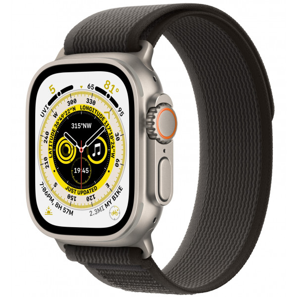 foto смарт-годинник apple watch ultra gps 49mm titanium case with black/gray trail loop - m/l