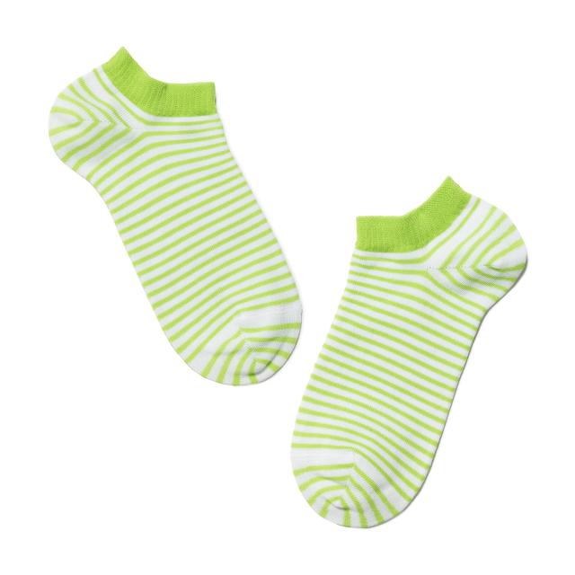 foto шкарпетки жіночі conte elegant active 15с-46сп 073 ультракороткі, бiло-салатові, розмір 23