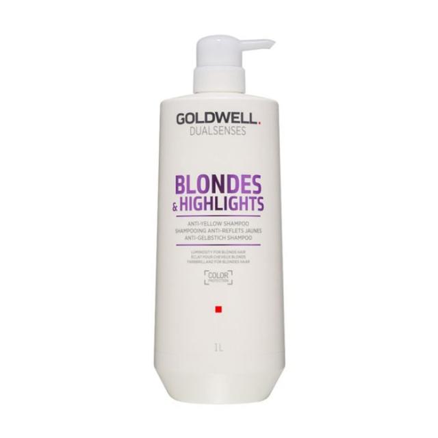 foto шампунь goldwell dualsenses blondes & highlights anti-yellow shampoo нейтралізація жовтизни, для освітленого волосся, 1 л