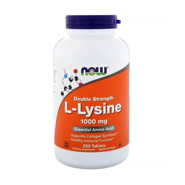foto харчова добавка в таблетках now foods l-lysin l-лізин, 1000 мг, 250 шт