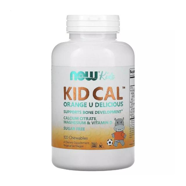 foto харчова добавка вітамінно-мінеральний комплекс для дітей в жувальних таблетках now foods kids kid cal кальцій, магній, вітамін d, 100 шт
