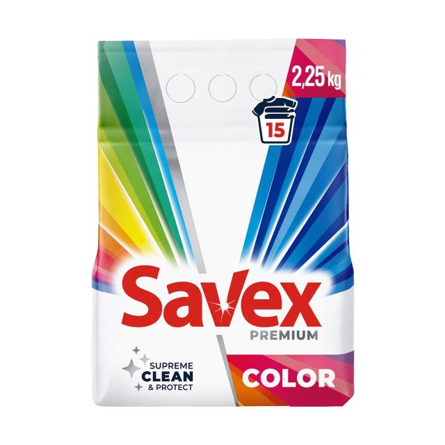 foto пральний порошок savex premium color, 15 циклів прання, 2.25 кг