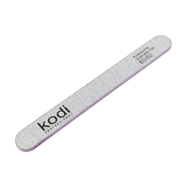 foto пилка для нігтів kodi professional 132, 80/80 грит, пряма, світло-сіра, 178*19*4 мм