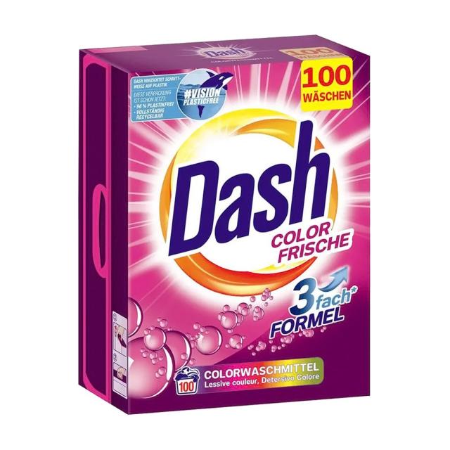 foto пральний порошок dash color frische для кольорових речей, 100 циклів прання, 6 кг