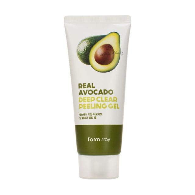 foto пілінг-гель для обличчя farmstay real avocado deep clear peeling gel з екстрактом авокадо, 100 мл