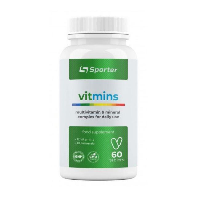 foto харчова добавка мультивітаміни та мінерали в таблетках sporter vitmins multivitamin and mineral, 60 шт