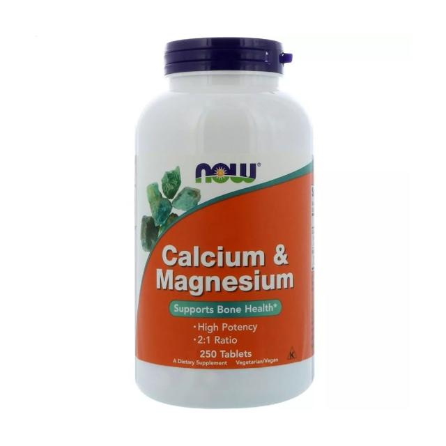 foto харчова добавка мінерали в таблетках now foods calcium & magnesium 2:1 ratio кальцій та магній, 250 шт
