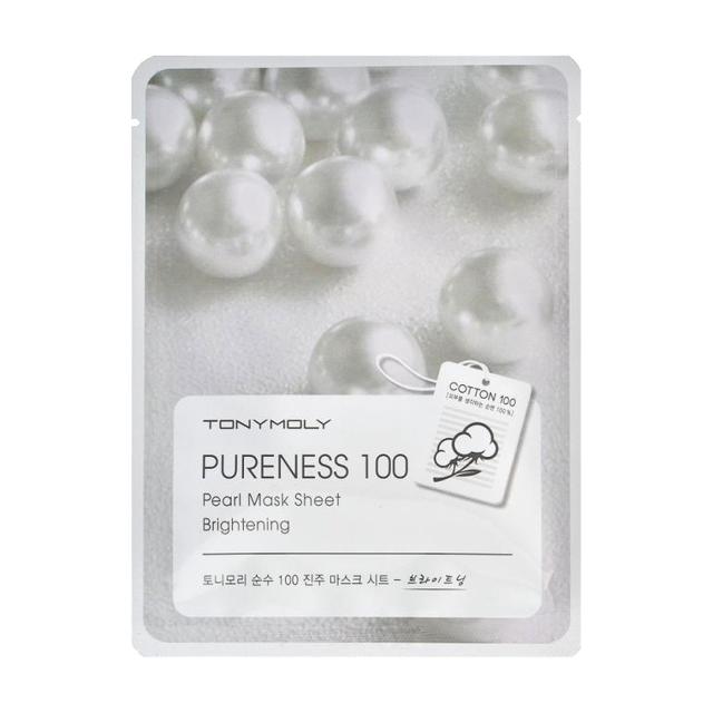 foto тканинна маска для обличчя tony moly pureness 100 pearl mask sheet з екстрактом перлів, 21 мл