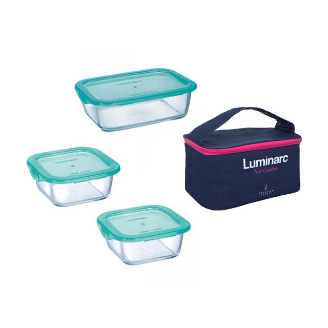 foto набір харчових контейнерів luminarc keep'n'box, 3 предмети + сумка (p8001)