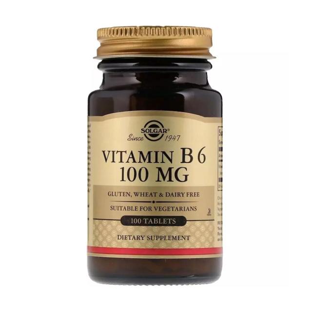 foto харчова добавка вітаміни в таблетках solgar vitamin b6 100 мг, 100 шт